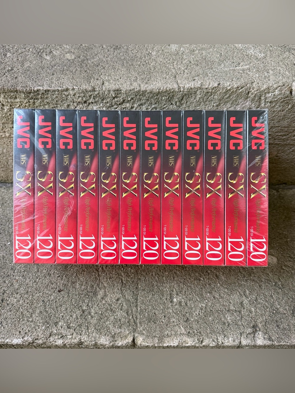 12 Pack Of JVC SX T-120 High Performance 6 Hours Blank VHS Tape Lot New Sealed